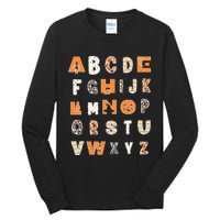 Funny Halloween Alphabet Teaching Gift Abcs Learning Teacher Tall Long Sleeve T-Shirt