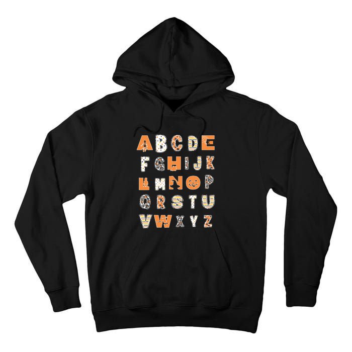 Funny Halloween Alphabet Teaching Gift Abcs Learning Teacher Tall Hoodie