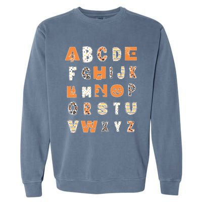 Funny Halloween Alphabet Teaching Gift Abcs Learning Teacher Garment-Dyed Sweatshirt