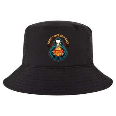 Funny Halloween Always Check Your Candy Skeleton Cool Comfort Performance Bucket Hat