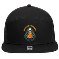 Funny Halloween Always Check Your Candy Skeleton 7 Panel Mesh Trucker Snapback Hat