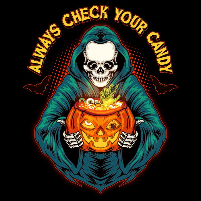 Funny Halloween Always Check Your Candy Skeleton Performance Shirt