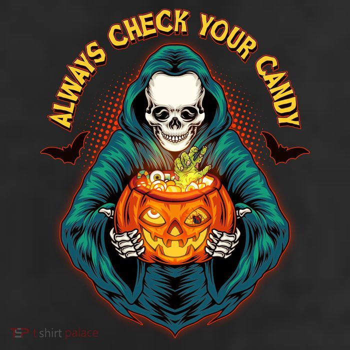 Funny Halloween Always Check Your Candy Skeleton 11oz C Handle Ceramic Mug