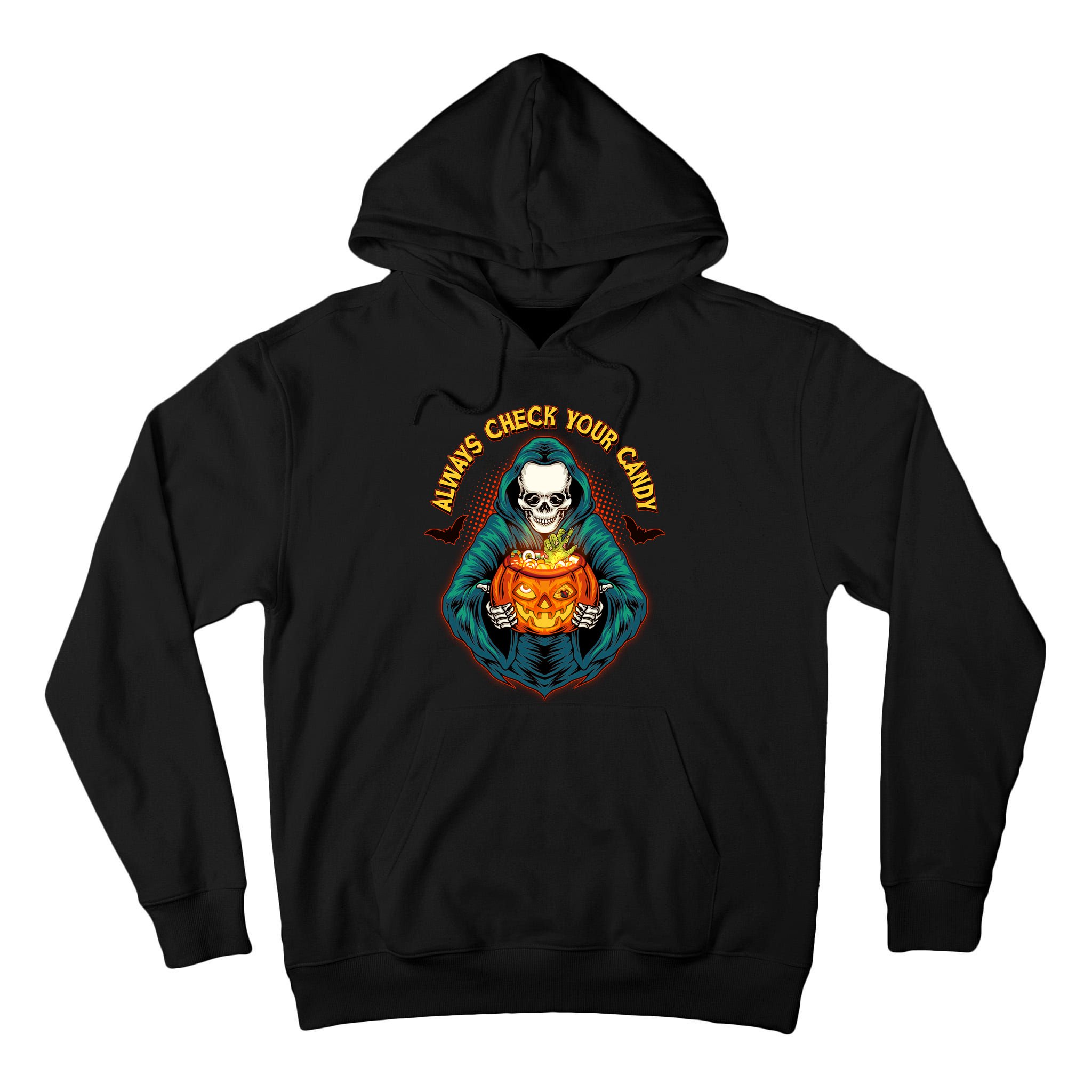 Funny Halloween Always Check Your Candy Skeleton Tall Hoodie