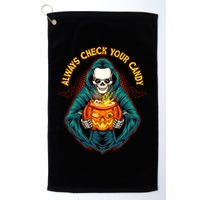 Funny Halloween Always Check Your Candy Skeleton Golf Towel