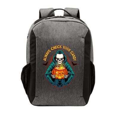 Funny Halloween Always Check Your Candy Skeleton Vector Backpack