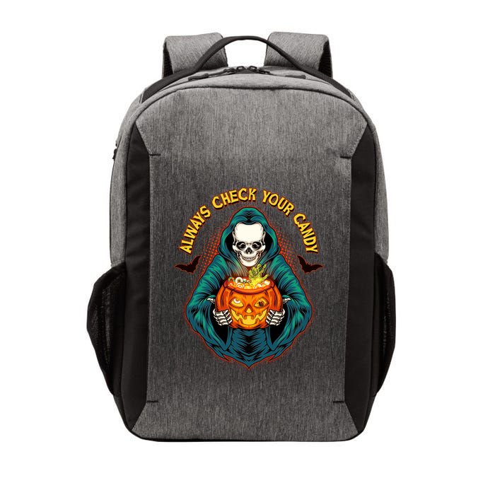 Funny Halloween Always Check Your Candy Skeleton Vector Backpack