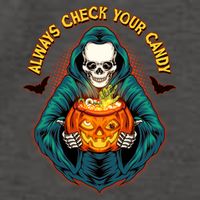 Funny Halloween Always Check Your Candy Skeleton Vector Backpack