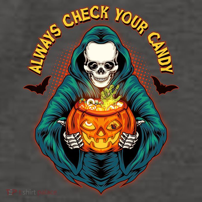Funny Halloween Always Check Your Candy Skeleton Vector Backpack