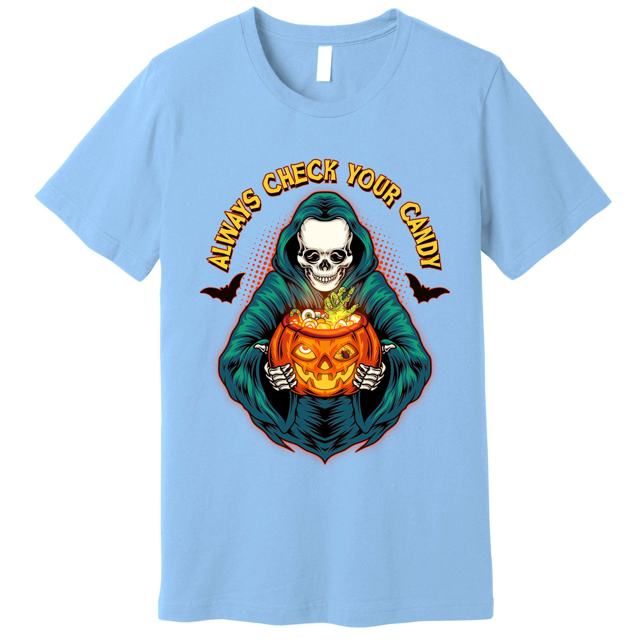 Funny Halloween Always Check Your Candy Skeleton Premium T-Shirt