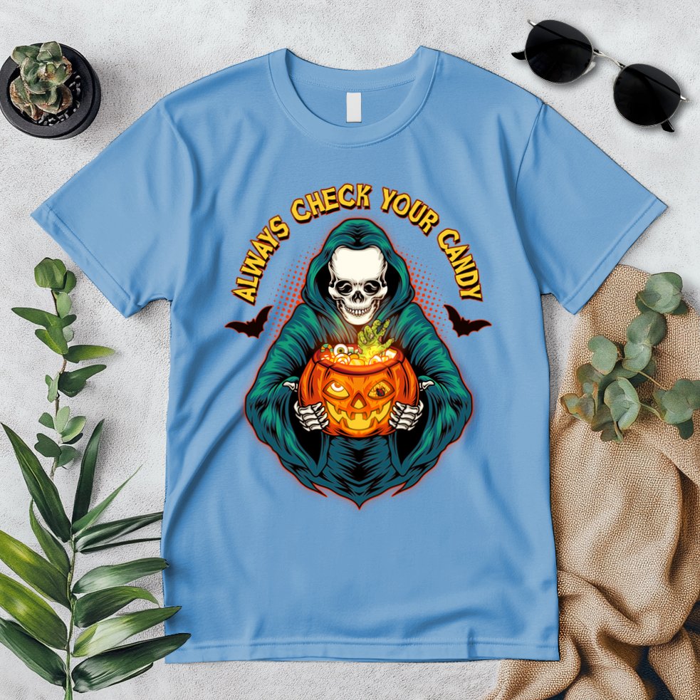 Funny Halloween Always Check Your Candy Skeleton Premium T-Shirt