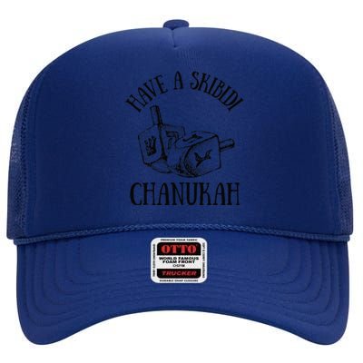 Funny Have A Skibid.I Hanukah Chanukah Menorah Bruh High Crown Mesh Back Trucker Hat