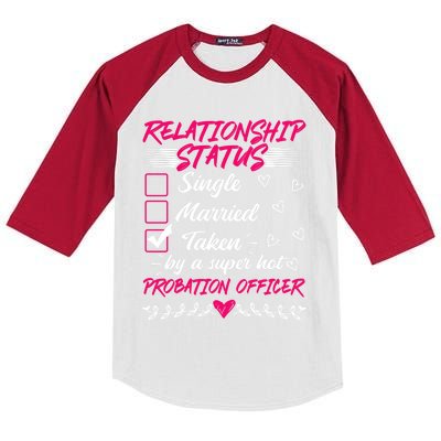 Funny His And Her Gift Probation Officer Relationship Status Meaningful Gift Kids Colorblock Raglan Jersey