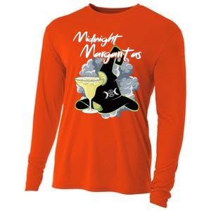 Funny Halloween And Midnight Margaritas Gift Cooling Performance Long Sleeve Crew