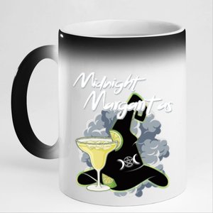 Funny Halloween And Midnight Margaritas Gift 11oz Black Color Changing Mug