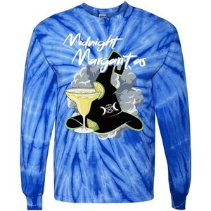 Funny Halloween And Midnight Margaritas Gift Tie-Dye Long Sleeve Shirt