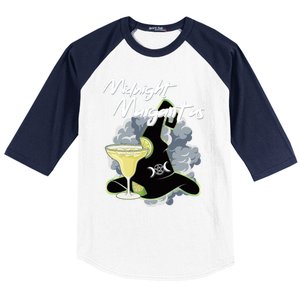 Funny Halloween And Midnight Margaritas Gift Baseball Sleeve Shirt