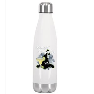 Funny Halloween And Midnight Margaritas Gift Stainless Steel Insulated Water Bottle