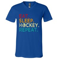 Funny Hockey Art Adult Vintage Ice Hockey Great Gift V-Neck T-Shirt