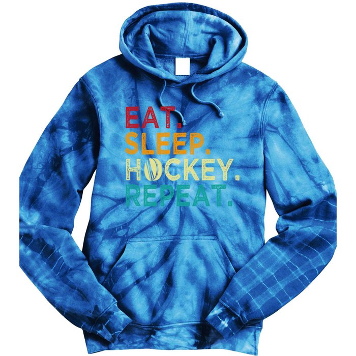 Funny Hockey Art Adult Vintage Ice Hockey Great Gift Tie Dye Hoodie