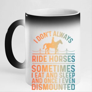 Funny Horse Art Horseback Riding Horse Lover Gift 11oz Black Color Changing Mug