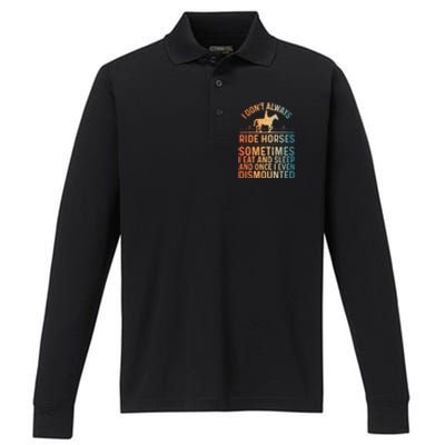 Funny Horse Art Horseback Riding Horse Lover Gift Performance Long Sleeve Polo