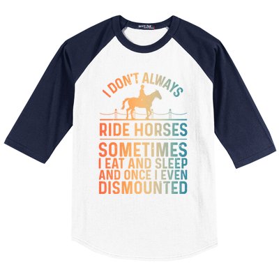 Funny Horse Art Horseback Riding Horse Lover Gift Baseball Sleeve Shirt