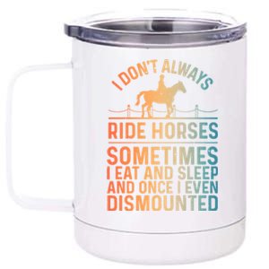 Funny Horse Art Horseback Riding Horse Lover Gift 12 oz Stainless Steel Tumbler Cup