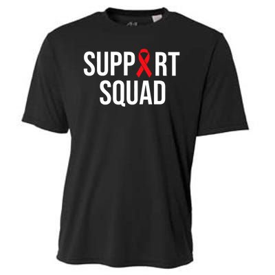 Family Hiv Awareness Red Ribbon Aids Support Squad Cooling Performance Crew T-Shirt