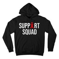 Family Hiv Awareness Red Ribbon Aids Support Squad Hoodie