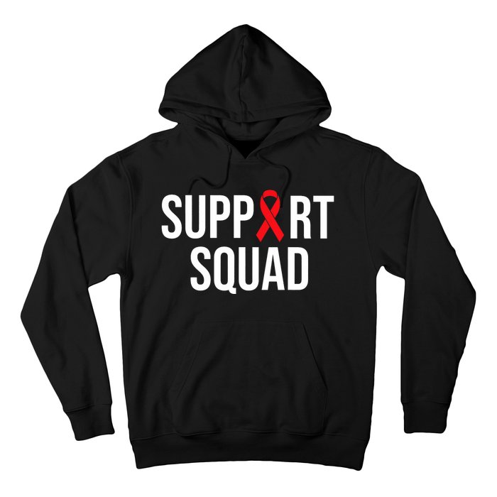 Family Hiv Awareness Red Ribbon Aids Support Squad Hoodie