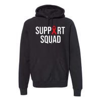 Family Hiv Awareness Red Ribbon Aids Support Squad Premium Hoodie