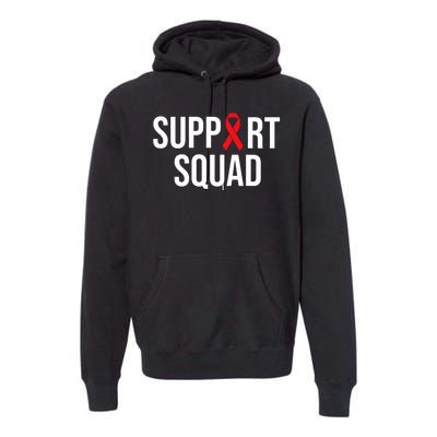 Family Hiv Awareness Red Ribbon Aids Support Squad Premium Hoodie