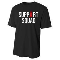 Family Hiv Awareness Red Ribbon Aids Support Squad Performance Sprint T-Shirt