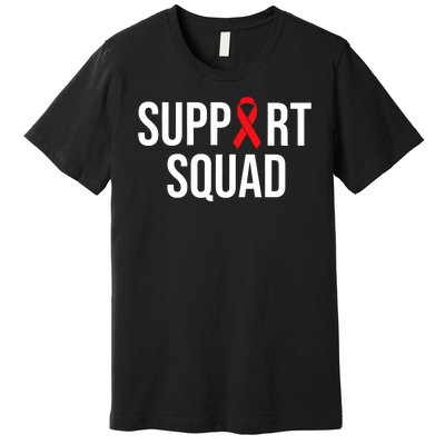 Family Hiv Awareness Red Ribbon Aids Support Squad Premium T-Shirt