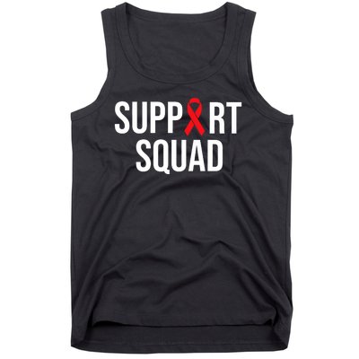 Family Hiv Awareness Red Ribbon Aids Support Squad Tank Top