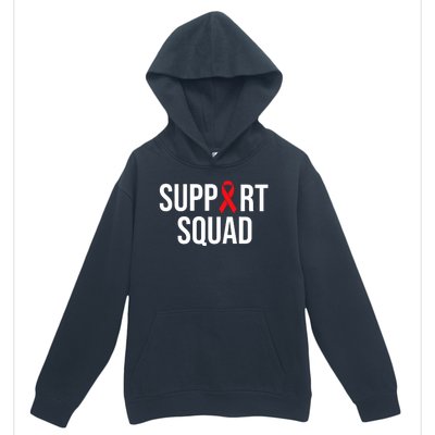 Family Hiv Awareness Red Ribbon Aids Support Squad Urban Pullover Hoodie