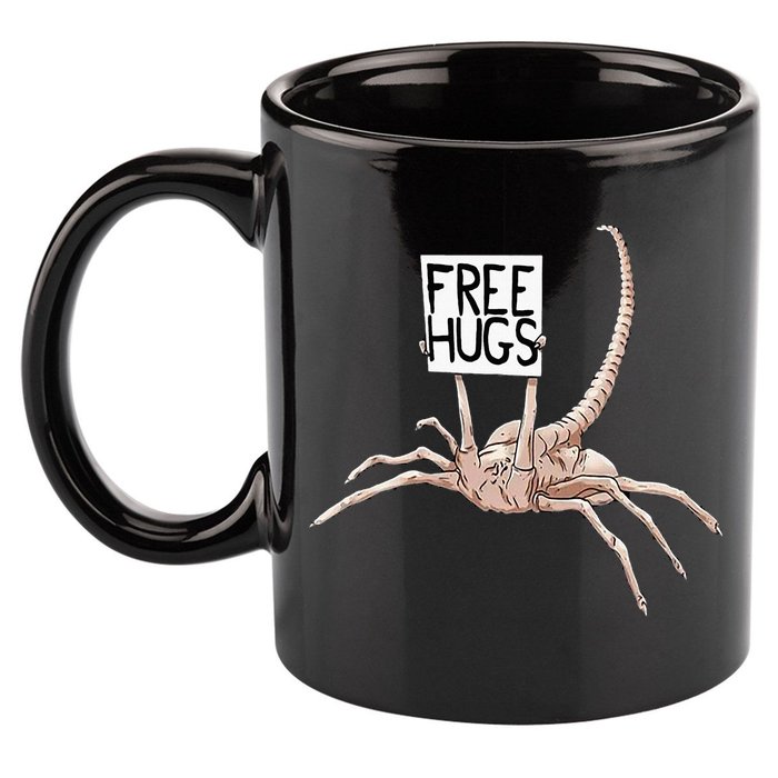 Free Hugs Alien 11oz C Handle Ceramic Mug