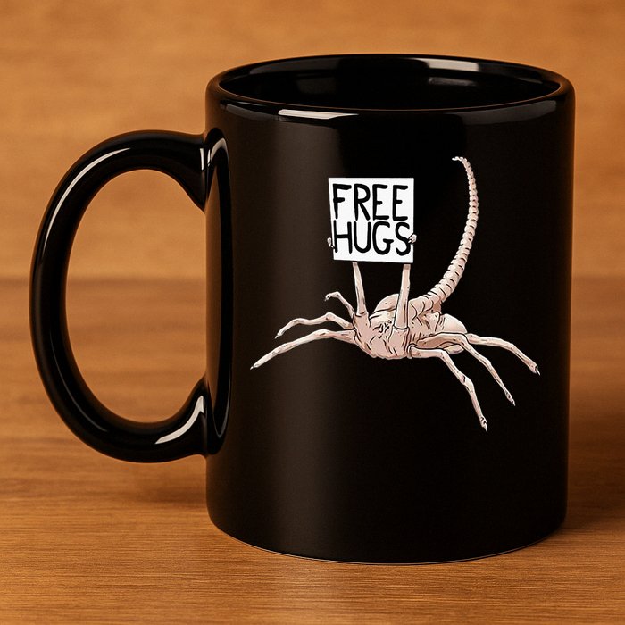 Free Hugs Alien 11oz C Handle Ceramic Mug
