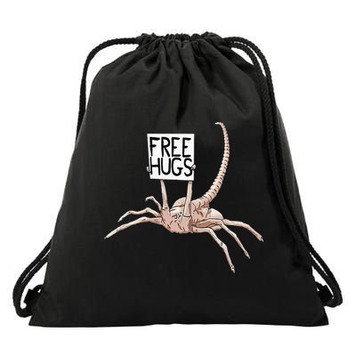 Free Hugs Alien Drawstring Bag