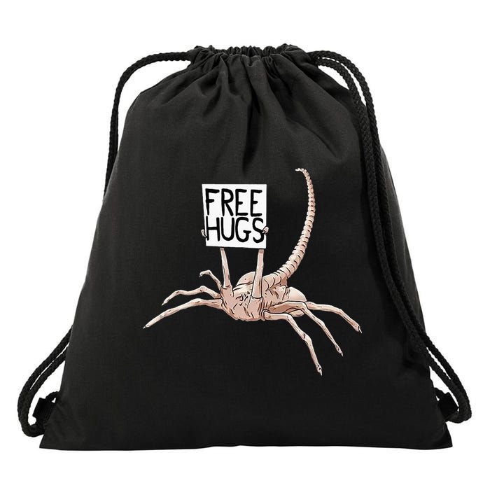 Free Hugs Alien Drawstring Bag