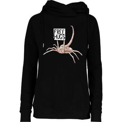 Free Hugs Alien Womens Funnel Neck Pullover Hood