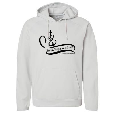 Faith Hope And Love Performance Fleece Hoodie