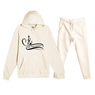 Faith Hope And Love Premium Hooded Sweatsuit Set