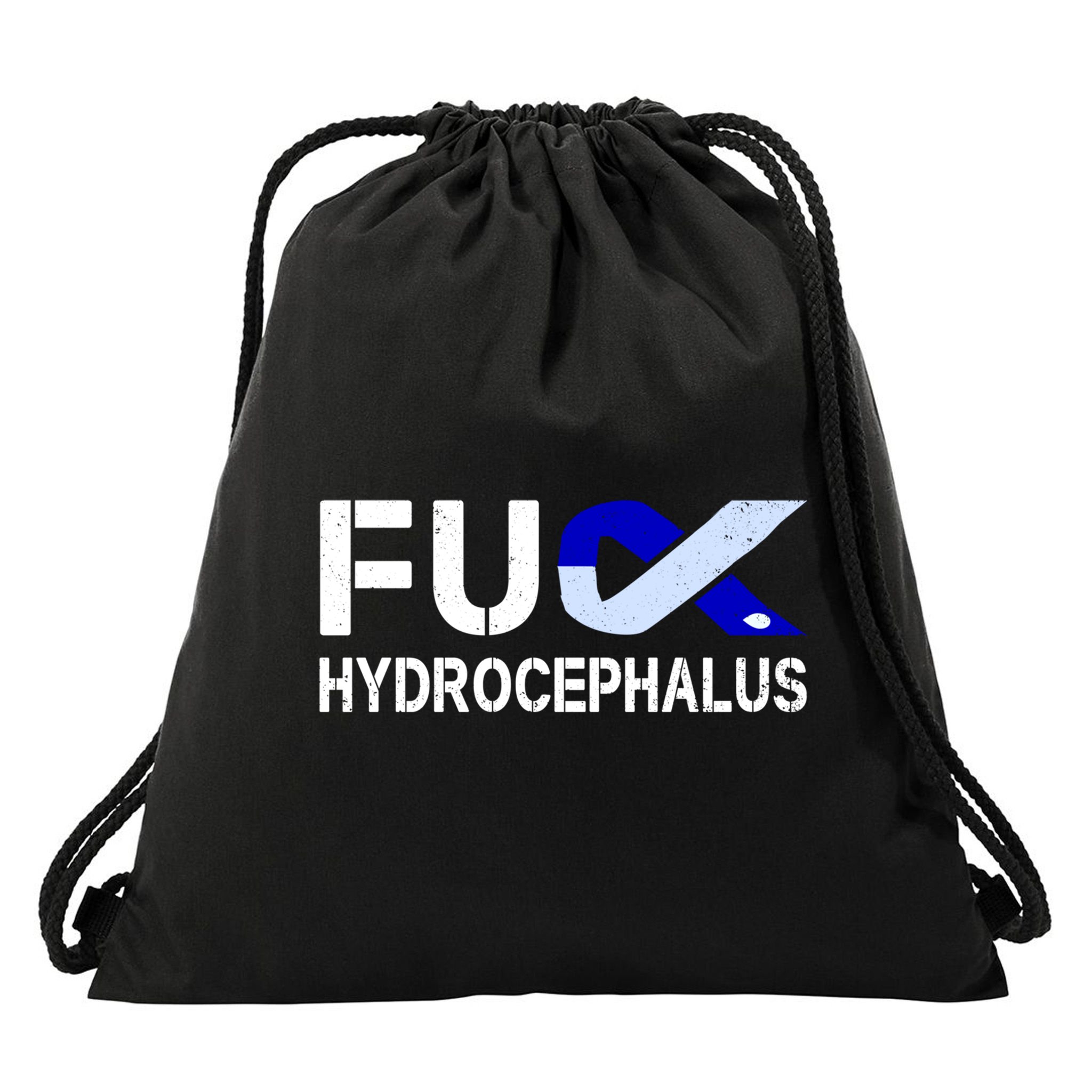 Fuck Hydrocephalus Awareness Month Ribbon Warrior Fighter Cool Gift Drawstring Bag