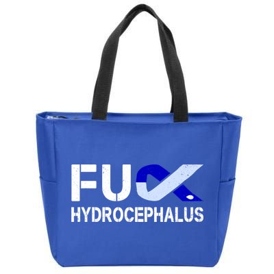 Fuck Hydrocephalus Awareness Month Ribbon Warrior Fighter Cool Gift Zip Tote Bag