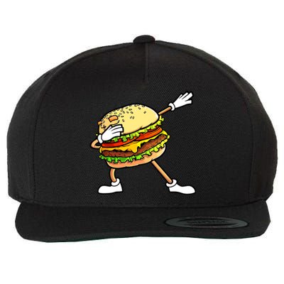 Funny Hamburger Art Women Cheeseburger Lover Wool Snapback Cap