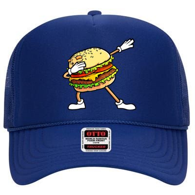 Funny Hamburger Art Women Cheeseburger Lover High Crown Mesh Back Trucker Hat