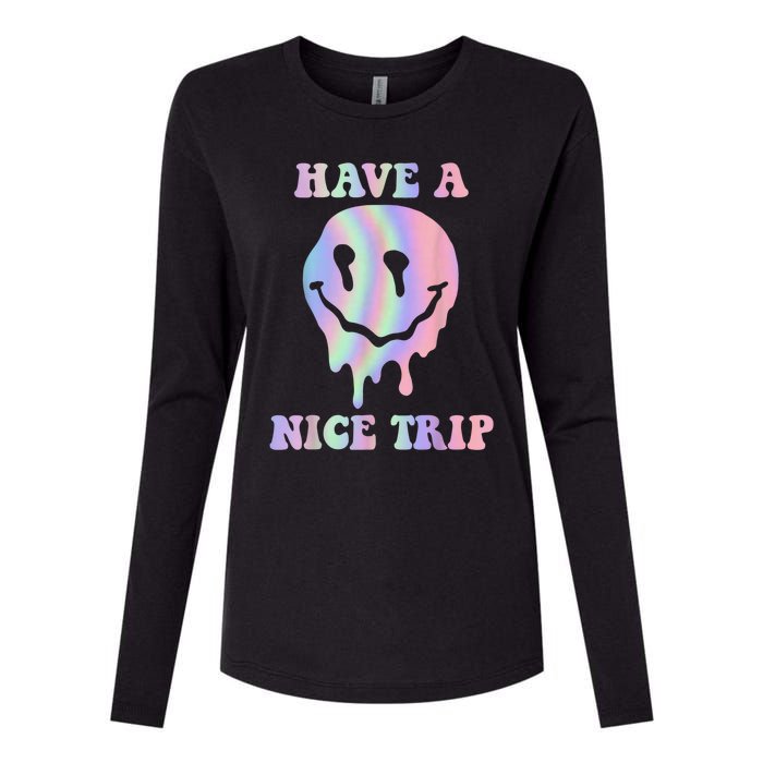 Funny Have A Nice Trip LSD MDMA Psychedelic Drug Womens Cotton Relaxed Long Sleeve T-Shirt