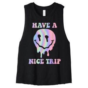 Funny Have A Nice Trip LSD MDMA Psychedelic Drug Women's Racerback Cropped Tank